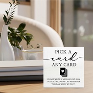 Wedding Guestbook Wooden Sign - Wedding Guest Book Signs, Playing Card Guest Book Signs for Wedding,