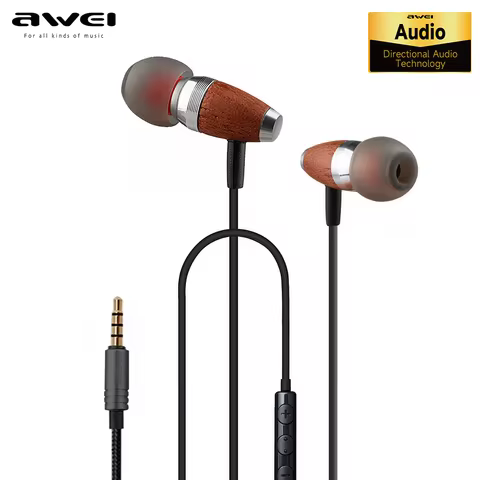 Awei ES-20/50/60TY Bass Sound Earphone In-Ear Sport Metal Headset For Xiaomi/iPhone/Samsung Headset 