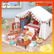 Glamping Set Camping Tent Assembly Paper Model - MohinhgiayVN