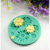 3D Daisy Flower Shape Silicone Font Mold Sugarcraft Cake Decating DIY Mould