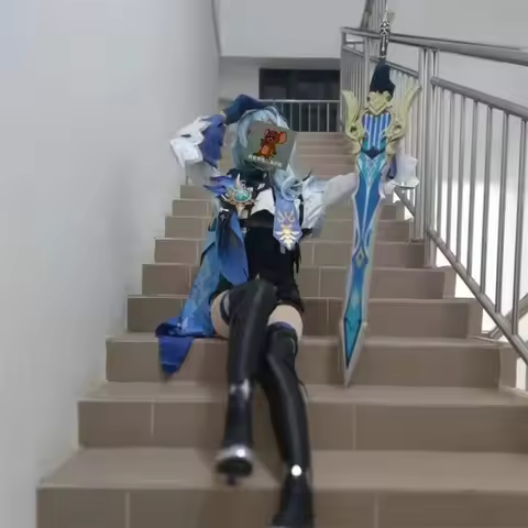 Game Genshin Impact Cosplay Song of Broken Pines Props Razor Eula Sword Replica of Weapons for Anime