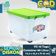 LionStar VC-13 Tugo 80L Storage Box, Multipurpose Plastic Container for Clothes & Toys, Durable Shat