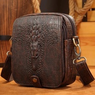ZZOOI Man Handbag Mens Crossbody Shoulder Bags Men Genuine Leather Crocodile Pattern Business Man Me
