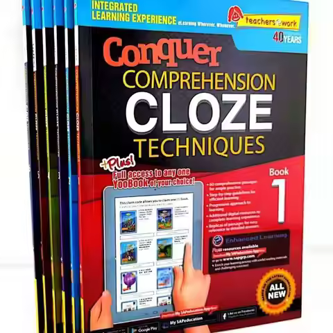 6 Books Sap Conquer Comprehension CLOZE Techniques Grade 1-6 Children Primary School English Learnin