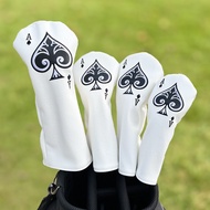 Golf Club Cover Playing Card Spade A Wood Cover Head Cover No. 1 Wood Head Putter Protective Cap Cov