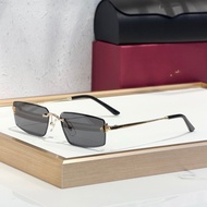 S89G Car// CT0595O Fashion Frameless Metal Sunglasses Men Women Casual All-Match Plain Glasses Vacat
