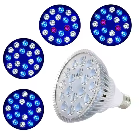 Full Spectrum Aquarium Lamp PAR38 LED Aquarium Light Fixture E27Light for Aquatic Marine Reef 54W Fu