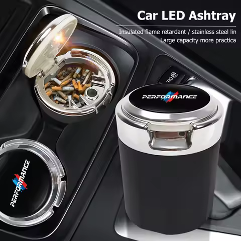 1Pcs Car Interior Ashtray LED Light Smoke Ashes Holder For BMW Performance X1 X2 X3 X5 X4 X6 X7 E90