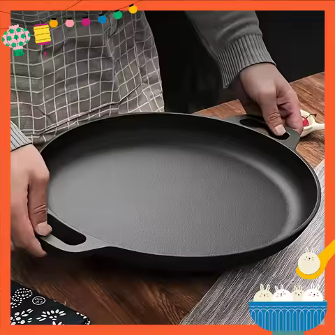 2026 New Bestselling Multifunctional Cast Iron Frying Pan Non-Stick Skillet Stove Outdoor Cooking Ro