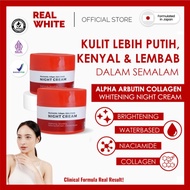 Real White Alpha Arbutin Collagen Night Cream Berkualitas