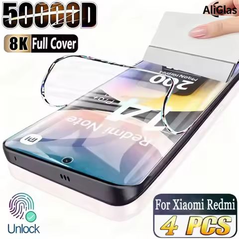 4PCS Hydrogel Film For Redmi Note 14 13 15 12 11 10 Pro Plus For Redmi 15C K20 K30 K40 Pro Full Cove