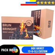 CUSTOM BRIQUETTE BOX 13x6x9.5 CUSTOM BRIQUETTE CARDBOARD DESIGN 13,000 CUSTOM BRIQUETTE BOX