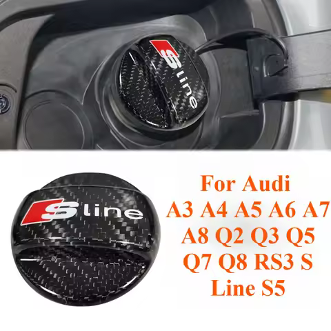 For Audi A3 A4 A5 A6 A7 A8 Q2 Q3 Q5 Q7 Q8 RS3 S Line S5 Carbon Fiber Fuel Tank Cap Cover Trim Car Up