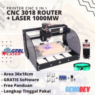 MESIN CNC 3018 PRO + LASER 1000MW PRINTER GRAFIR UKIR LASER3 AXIS -Deflexa Store