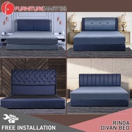[FurnitureMartSG] Rinoa Series Woven Fabric Divan Bed Frame in 4 Model Designs  - All Sizes Available