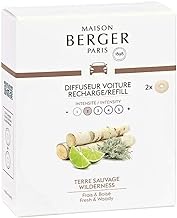 Set of 2 Car Odor Diffuser Refill - Ceramic System - 4/6 Weeks Ceramic Diffusion Time - Lampe Berger Fragrance - Made in France (Wilderness)
