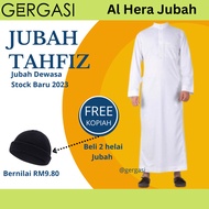 Al Hera Jubah Putih Hitam Lelaki Dewasa