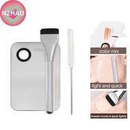N2HAO Makeup Foundation Brush Mixing Palette Stainless Steel Foundation Lipsti Eye Shadow Mixer Pale