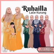 Baju Kurung Lace Ruhaila 4122 Raya 2022 Ayanna Plussize Sedondon Ibu Anak Mom Girl Kid Nikah Khaki Black Gold Hitam