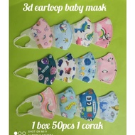 [[READY STOCK]]3D EARLOOP BABY FACE MASK 50PCS RECOMMENDED AGE FOR 0-3