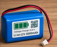 Battery pack แบตเตอรี่ 12v 6000 - 15000 mah 3S - 2-5 P (6-15 เซลล์) ระยะใช้งาน 11.1-12.6v แบตเตอรี่ 