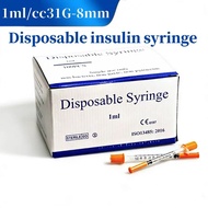 1ml31G-8mm disposable insulin syringe pet feeder liquid measurement dispenser refueling and ink