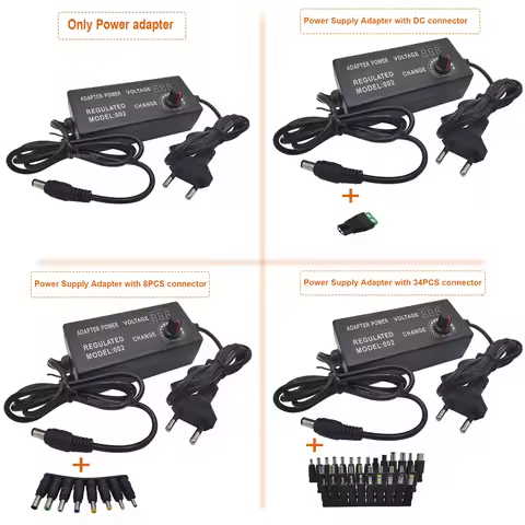 AC DC Power Supply 3V 9V 12V 24V 36V 2A 3A 5A 10A Lighting Transformer 220V To 12V Led Adjustable Po