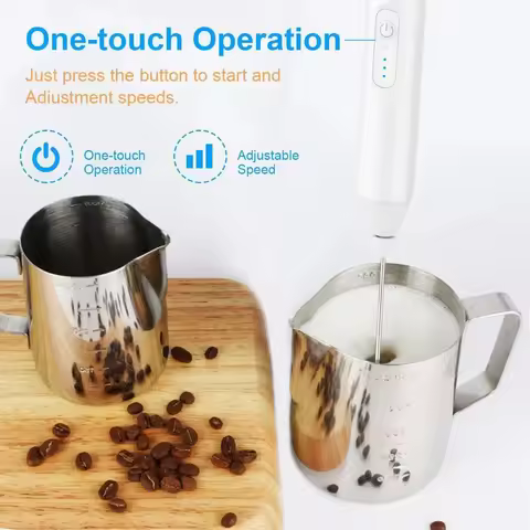 Milk Coffee Mixer Mini Foam Machine Foam Mixer Cream Mixer Rechargeable 3-Speed Electric Mixer