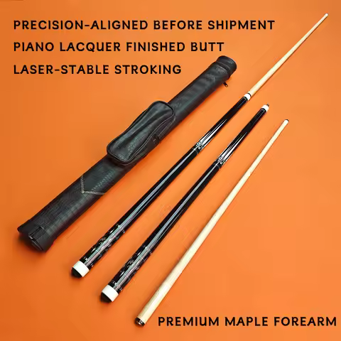High-Quality Handcrafted Wooden Pool Cue - 148 cm/58 inches in length, 20 oz in weight, 13 mm tip, t
