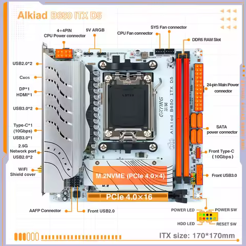 ERYING AM5 Motherboard supports AMD Ryzen 7000 series CPU processors DDR5 dual channel Memory RAM IT