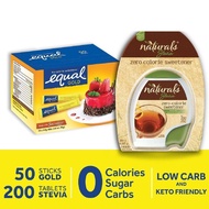 Equal Gold 50 Sticks with Naturals Stevia 200 Tablets (Zero Calorie Sweetener, Sugar Free)