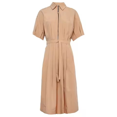 K1431W High-Quality Boutique Polo Collar Flora Casual Clothes Women Dresses Women Dresses Real Silk 