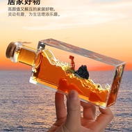 Cruise Fluid Drift Bottle Desktop Decoration Cruise Cartoon Decompression Creative Pirate Ship Gift 