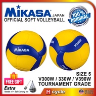 [100% Original] Mikasa Volleyball MVA 390w 330w 300w 200w Size 5 Volley Ball Bola Tampar Official MSSM Soft Match Ball