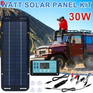 Solar Panel Kit 12V 30W IP65 Waterproof Solar Trickle Charger Portable Solar Powered Battery Charger