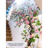 Antique climbing rose vines, beautiful pink vines 1m7 long to decorate home walls, cafes, studios, d