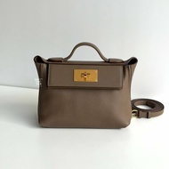 99新🆕 全配有購證🙌🏻 Hermès 愛馬仕 2424 mini 大象灰金釦