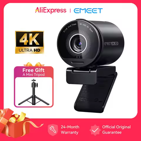 4K Webcam UHD Web Camera HDR Streaming Video Camera With Sony Sensor EMEET S800 USB Webcam With Dual