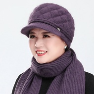 Mũ Len Lông Thỏ Cho Bà Mẹ Trung Niên Và Người Cao Tuổi Mũ Len Ấm Áp Cho Phụ Nữ Mũ Len Ngắn Kiểu Dáng