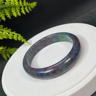 巴西高品紅綠寶手鐲63MM 玉化落梅星光紅寶石黝簾石手環 積極膽識