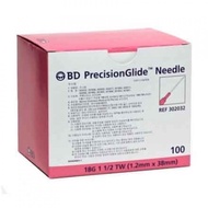 BD PrecisionGlide Needle 18G 1 1/2 TW (1.2mm x 38mm) - 100 Pcs