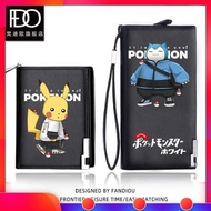 beg dompet lelaki dompet lelaki kulit original Pokemon anime peripheralszipper wallet, cetakan kartun Pikachu, dompet PU personaliti, beg kad, pasang surut kapasiti besar