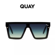QUAY Hindsight Sunglasses - Black/Smoke Green