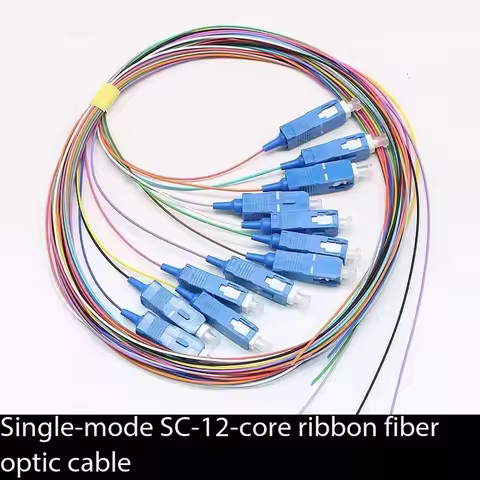 SC fiber optic pigtail singlemode 12 colored SM 1.5m 1m FC ST LC 0.9mm optical fibre cable ftth ELIN