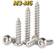 [XNY] Nickel-plated Hard Round Head Hexagon Self-Tapping Screw Wooden Screw M2-M3-M4-M5-M6