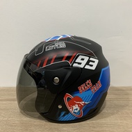 Helm Evo Semut Hitam Biru Doff Half Face Nouvo Helem SNI Helmet Dewasa Motif - bukan KYT INK GM NHK