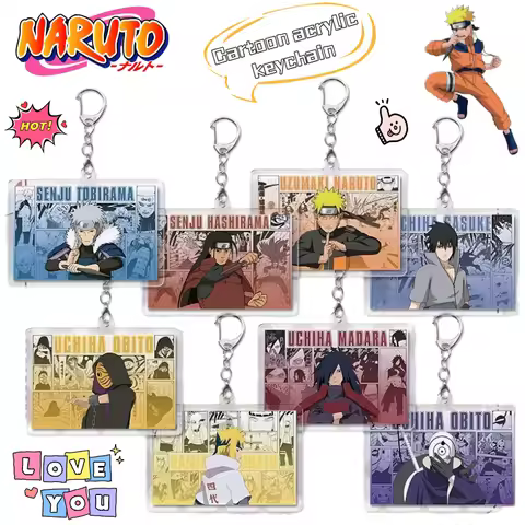 NARUTO Uzumaki Naruto Uchiha Sasuke Hatake Kakashi Anime Peripheral Acrylic Keychain Cartoon Two-dim