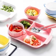 餐盤創意分格餐盤陶瓷家用兒童長方形多格分隔早餐盤成人分食健身餐盤
