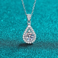 Sterling Silver Necklace Female Moissanite Exquisite Clavicle Chain Plating pt950 Gold Necklace