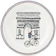 Gien C'est Paris 1826B4BX-1 Small Plate, Canape Plate, Arc de Triomphe, Diameter 6.5 x 0.8 inches (1